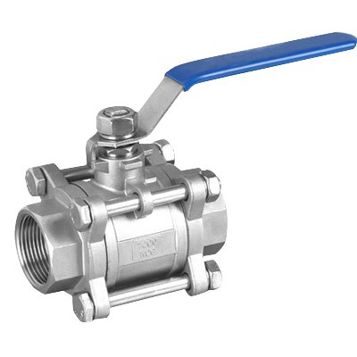 1in three-piece ball valve cf8m body SW end handle operated