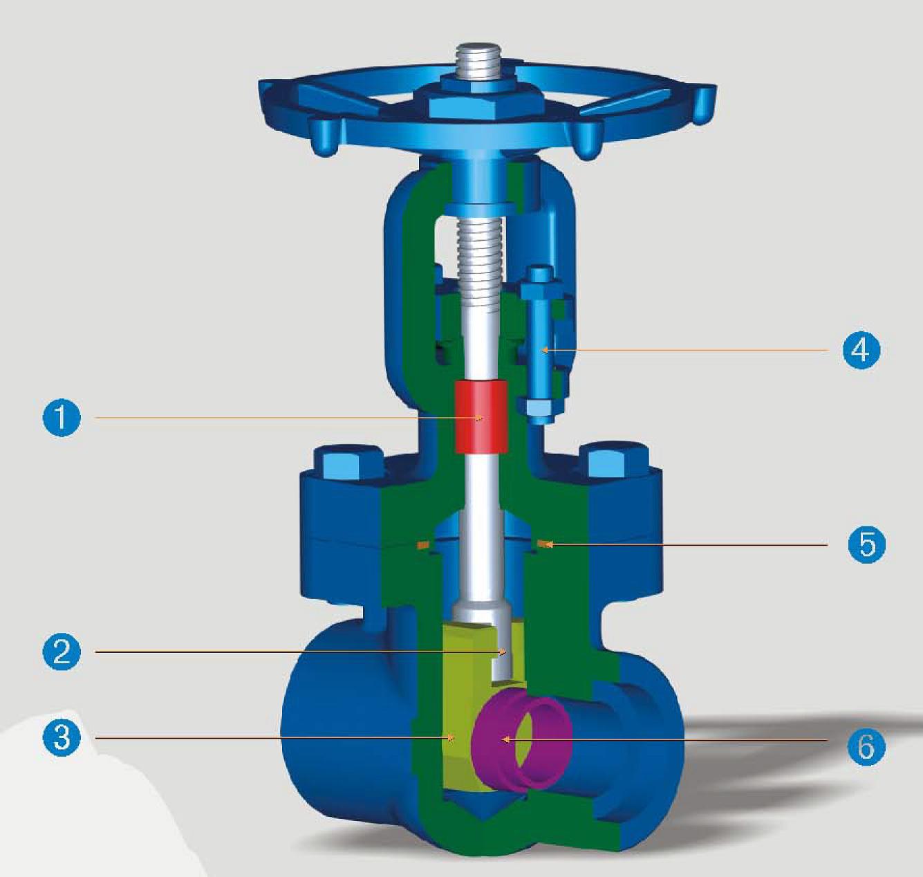 The Cross-sectional structure diagram of forged steel gate valve