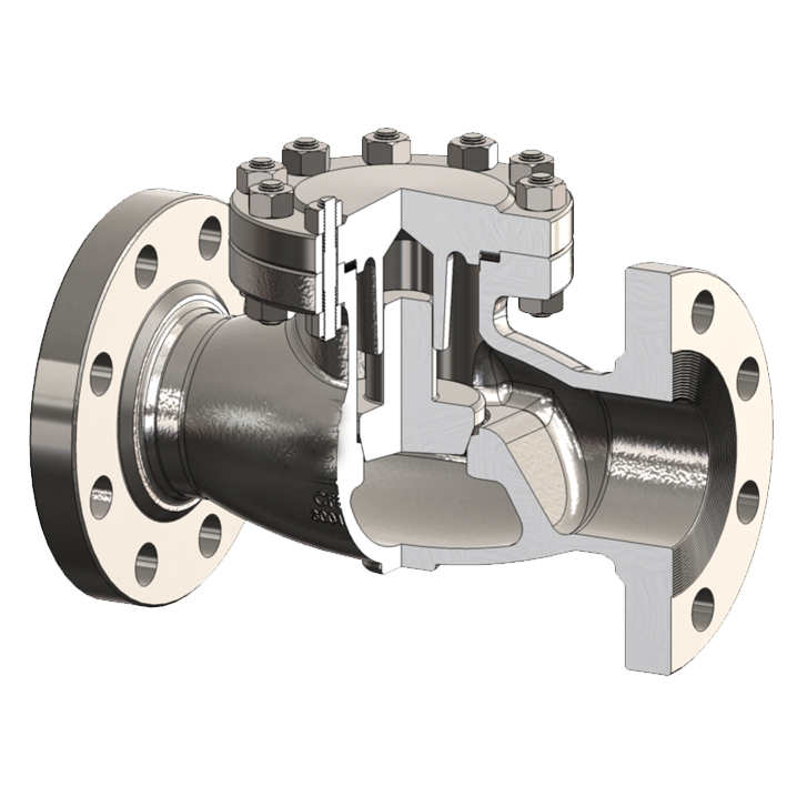 API type lifting check valve 4inch 150lb flanged end wcb bod
