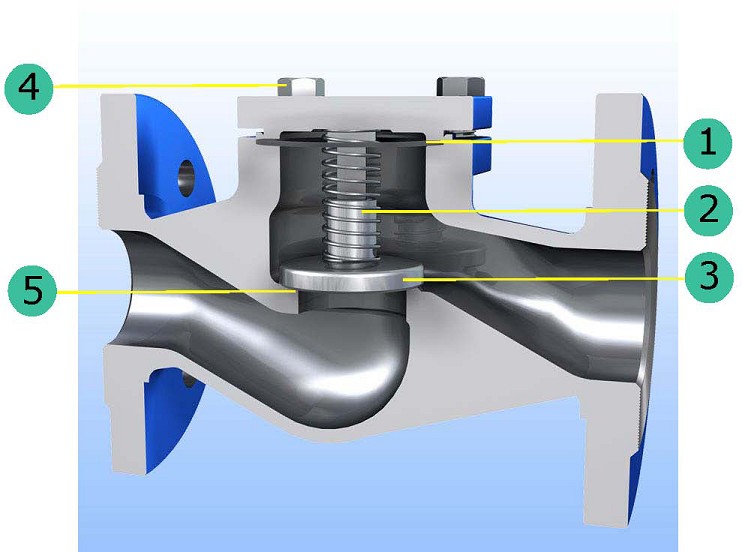 the crosss-sectional diagram of din type lifting check valve flanged end
