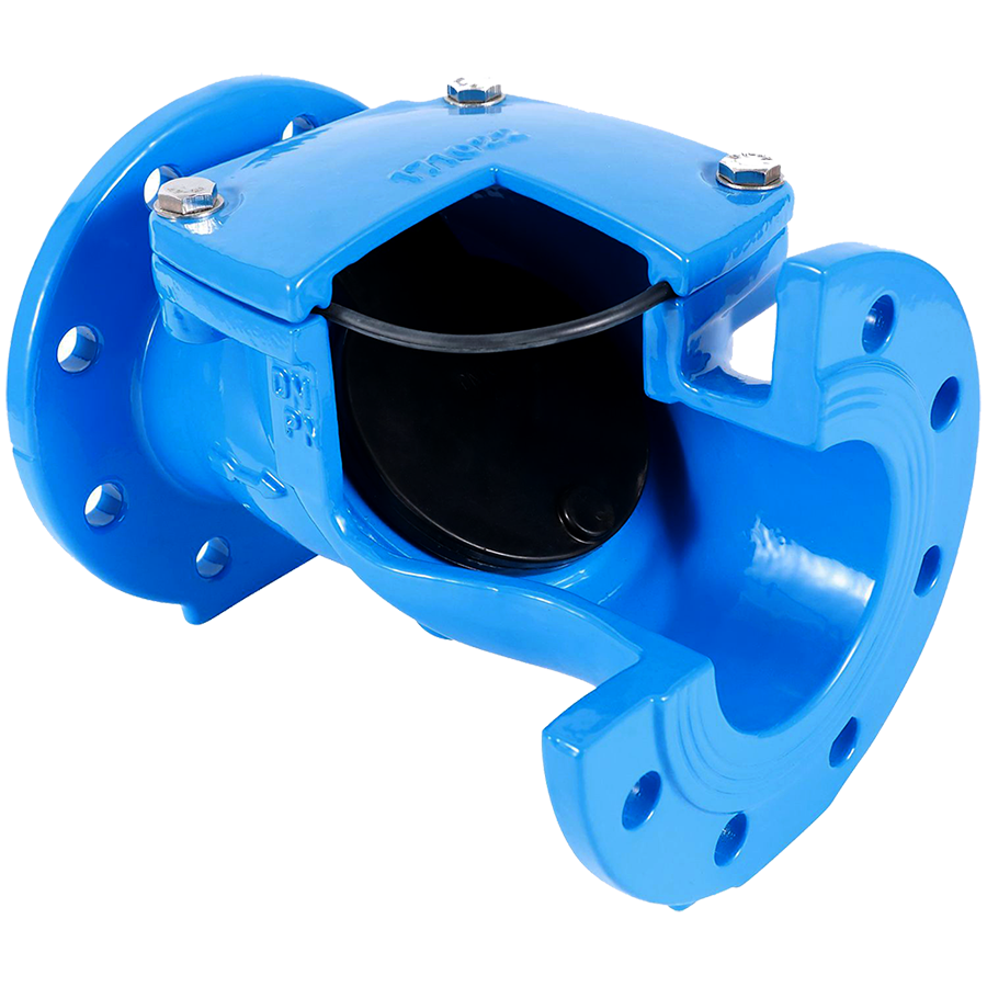 Rubber disc swing check valve 6inch 150lb ductile iron body flanged end